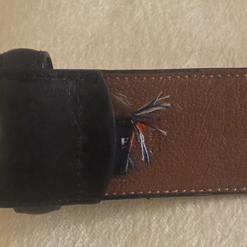 Preston & York Full Grain Cowhide Leather Classic Black Belt with Gold Buckle